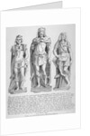 Mutilated figures of the mythical King Lud and his two sons Androgeus and Theomantius by John Thomas Smith