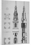 Plans, elevations and section of the Church of St Mary-le-Bow, Cheapside, City of London by Sir Christopher Wren