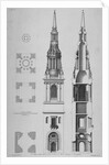 Plans, elevations and section of the Church of St Mary-le-Bow, Cheapside, City of London by Sir Christopher Wren