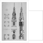 Plans, elevations and section of the Church of St Mary-le-Bow, Cheapside, City of London by Sir Christopher Wren