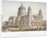 North-west view of St Paul's Cathedral with figures walking in front, City of London by Sir Christopher Wren