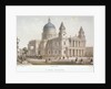 North-west view of St Paul's Cathedral with figures walking in front, City of London by Sir Christopher Wren