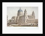 North-west view of St Paul's Cathedral with figures walking in front, City of London by Sir Christopher Wren