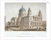North-west view of St Paul's Cathedral with figures walking in front, City of London by Sir Christopher Wren