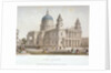 North-west view of St Paul's Cathedral with figures walking in front, City of London by Sir Christopher Wren