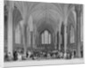 Interior of Temple Church during a service, City of London by Harden Sidney Melville