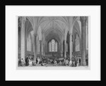 Interior of Temple Church during a service, City of London by Harden Sidney Melville