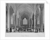 Interior of Temple Church during a service, City of London by Harden Sidney Melville