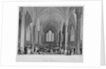 Interior of Temple Church during a service, City of London by Harden Sidney Melville