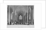 Interior of Temple Church during a service, City of London by Harden Sidney Melville