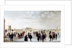 Winter landscape on the River Ijsel near Kampen by Hendrick Avercamp