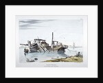 View of a sand vessel on the River Thames at Vauxhall, London by George Harley