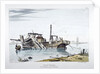 View of a sand vessel on the River Thames at Vauxhall, London by George Harley