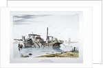 View of a sand vessel on the River Thames at Vauxhall, London by George Harley