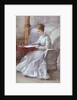 A Woman in White Writing at a Desk by Anna Lea Merritt