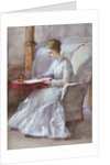 A Woman in White Writing at a Desk by Anna Lea Merritt