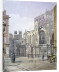 View of a French Protestant church on St Martin's le Grand, City of London by John Crowther