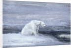 Polar Bears watching for Seals at an Ice Hole by John MacAllan Swan