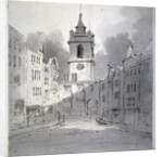 Church of St Giles without Cripplegate from Fore Street, City of London by John Claude Nattes