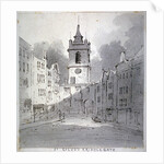 Church of St Giles without Cripplegate from Fore Street, City of London by John Claude Nattes
