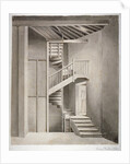 Interior view of the staircase in Surrey Theatre on Blackfriars Road, Southwark, London by Clarkson Stanfield