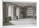 Interior view of the Jerusalem Chamber in Westminster Abbey, London by Frederick Nash