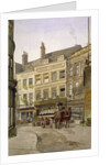 View of no 11 St Andrew's Hill and the Green Dragon Inn with a cart of barrels, London by John Crowther