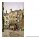 View of no 11 St Andrew's Hill and the Green Dragon Inn with a cart of barrels, London by John Crowther