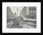 Replacing an old gas main, Commercial Street, London, 1906 by Unknown