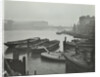 Barges moored at Bankside wharves looking downstream, London, 1913 by Unknown