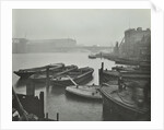 Barges moored at Bankside wharves looking downstream, London, 1913 by Unknown