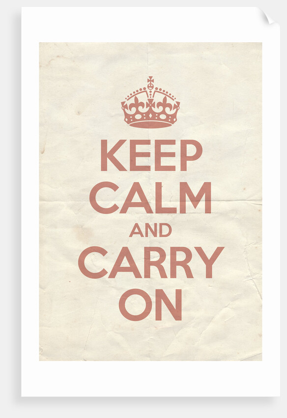 Keep Calm And Carry On Poster in Red Earth Vintage Reversed by Magnolia Box