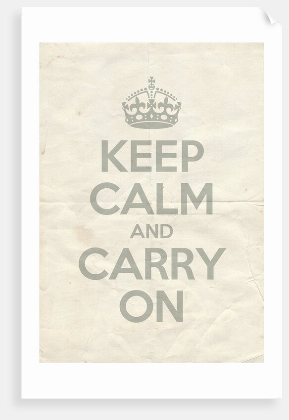 Keep Calm And Carry On Poster in Skylight Vintage Reversed by Magnolia Box