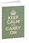Keep Calm And Carry On Poster in Green Blue Vintage by Magnolia Box