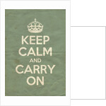 Keep Calm And Carry On Poster in Green Blue Vintage by Magnolia Box