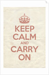 Keep Calm And Carry On Poster in Red Earth Vintage Reversed by Magnolia Box