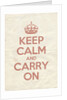 Keep Calm And Carry On Poster in Red Earth Vintage Reversed by Magnolia Box