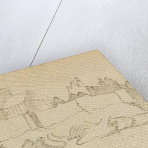 Pencil Drawing of 'Peel Castle, Isle of Man' by Unknown