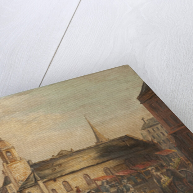 Old St Matthew's Church with Market Stalls by Anonymous