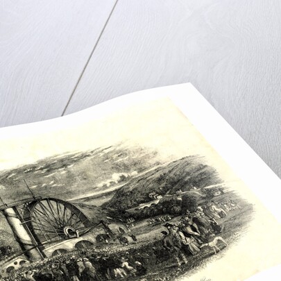 The starting of the Great Wheel at the Mines, Laxey Glen Sept 1854 by Unknown