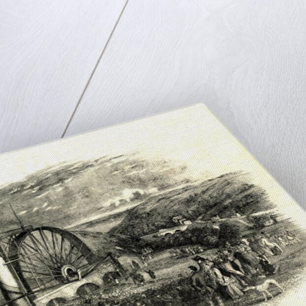 The starting of the Great Wheel at the Mines, Laxey Glen Sept 1854 by Unknown