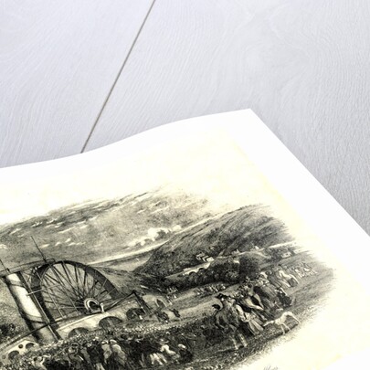 The starting of the Great Wheel at the Mines, Laxey Glen Sept 1854 by Unknown