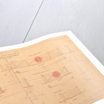 Plan of Isle of Man Railway type level crossing lodges and gates by Henry Vignoles