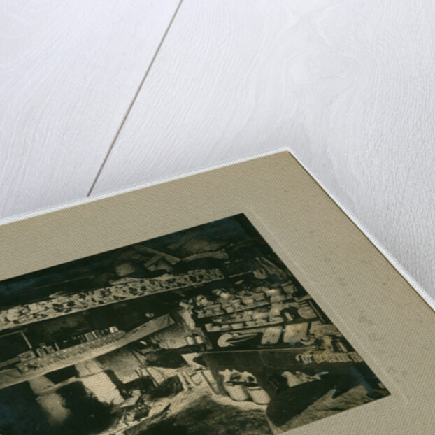 Kitchen interior of a thatched cottage in Andreas by George Bellett Cowen