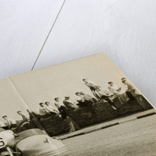 Eric Oliver, driving sidecar outift (number 16), 1958 Sidecar TT (Tourist Trophy) by T.M. Badger
