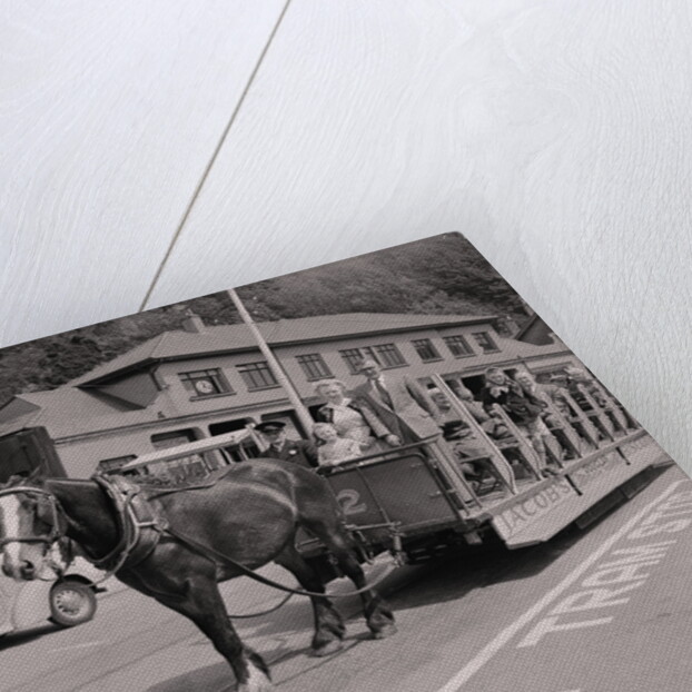 Mr & Mrs King on horse tram, Tourist Board by Manx Press Pictures