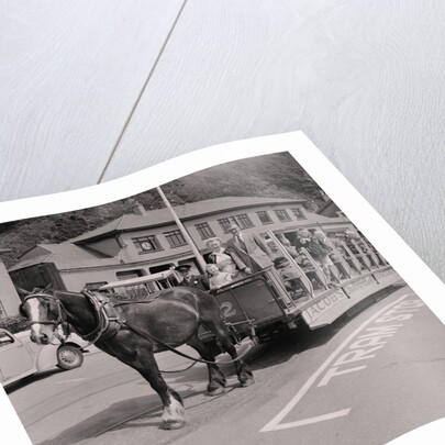 Mr & Mrs King on horse tram, Tourist Board by Manx Press Pictures