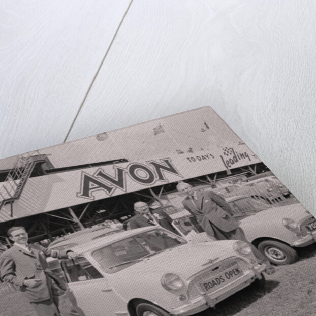 Lieutenant Governor, Sir Ronald Herbert Garvey, with 'roads open' mini motorcar by Manx Press Pictures