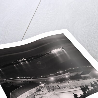 Peel Swimming Pool at night by Manx Press Pictures