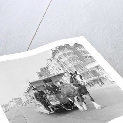 Travel agents on horse tram, Douglas Promenade by Manx Press Pictures